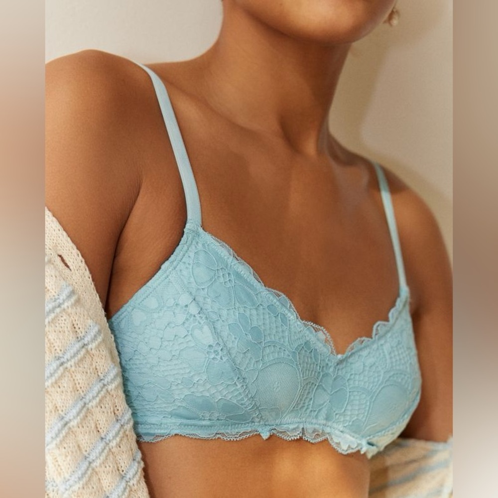Urban Outfitters Lace Bralette in Soft Blue